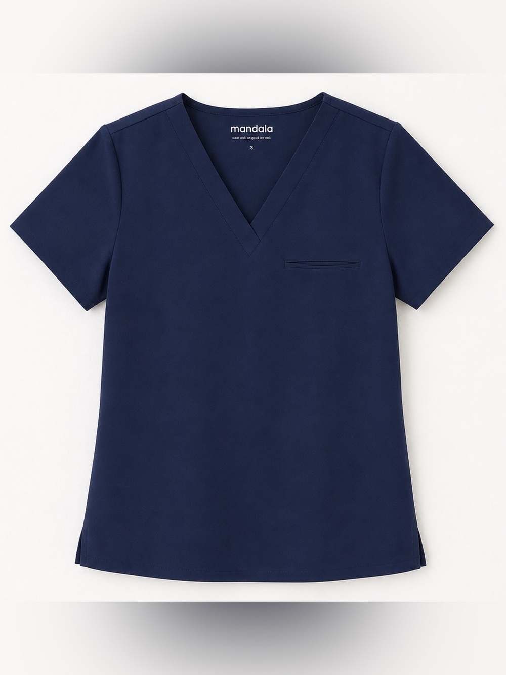 Like New Mandala Women's Navy V-Neck Scrub Top